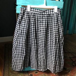 Black and White Gingham skirt midi length